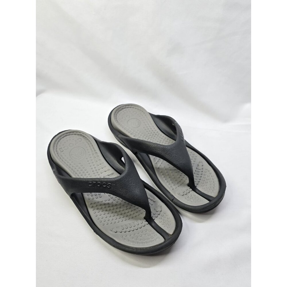 Crocs Unisex Athens Sandal Sz 6 Mens/8 Womens Black/Gray Thong Flip Flops